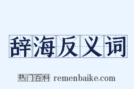 辞海反义词是什么意思的图片